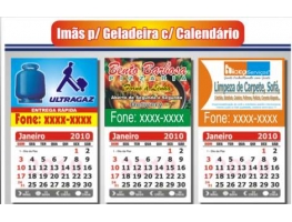 Imãs de geladeira - 100 IMÃS DE GELADEIRA C/ CALENDÁRIO 5x4 CM PAPEL FOTOGRÁFICO 4x0 CORES