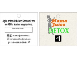 Tags - 1.000 TAGS 5X4,5CM - IMPRESSÃO COLORIDA NA FRENTE - VERSO PRETO - PAPEL COUCHÊ 250GR.