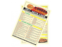 Cardápio de Mesa - 10 CARDÁPIO DE MESA 20x28 CM PAPEL SULFITE 120G C/ PLASTIFICAÇÃO BRILHO 4x4 CORES